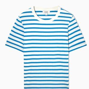 COS | Regular Fit T-shirt | Blue & White Stripe